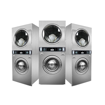 Hotel.factory .laundry Small Automatic Stacked Intelligent Hospital Coin Tumble Dryer 15X2 Kg